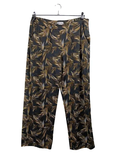 Atlas For Women Damen Jogginghose Freizeithose Schwarz Blattmuster Gr. 48