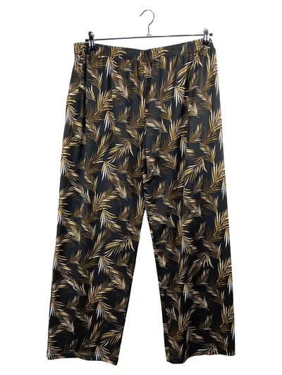 Atlas For Women Damen Jogginghose Freizeithose Schwarz Blattmuster Gr. 48