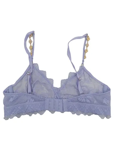 Intimissimi Damen BH Spitzen-Bustier Lila Gr. 75B Perlen-Träger Feminin