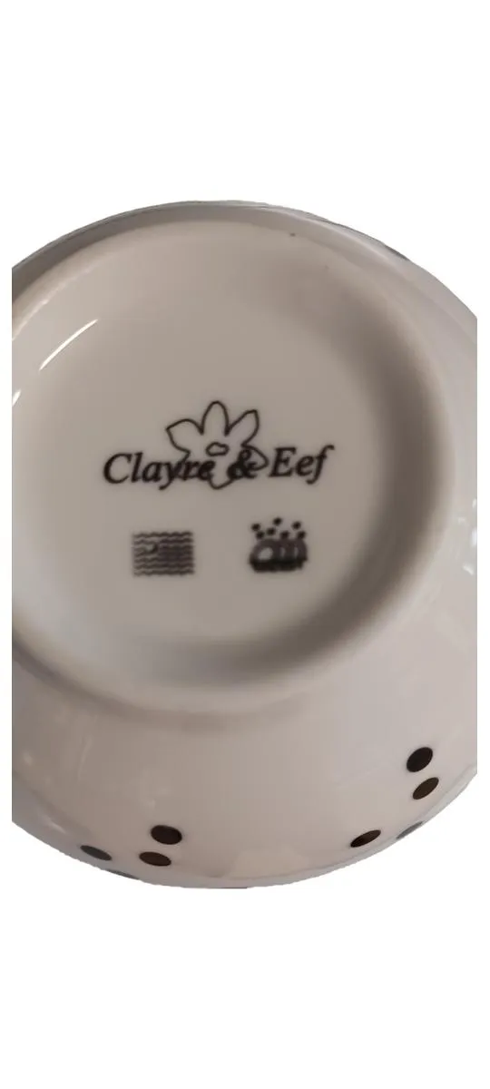 Clayre & Eef Kaffeetasse Tasse Punkte Gepunktet Weiß Porzellan 350ml Retro 3
