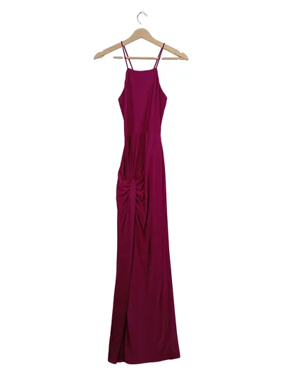 Mennace Abendkleid Maxikleid Damen Gr. 38 M Pink Raffungen Elegant