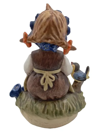 Goebel Hummel Figur Mädchen mit Vogel Porzellan Mehrfarbig Traditionell 10cm