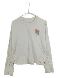 Levi's Damen Langarmshirt Blumenprint Beige Gr. S Baumwolle Cropped 1
