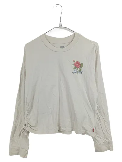 Levi's Damen Langarmshirt Blumenprint Beige Gr. S Baumwolle Cropped