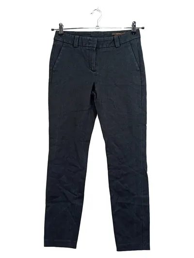 windsor. Damen Stoffhose Chino Slim Fit Dunkelblau Gr. 34 W26 Baumwolle