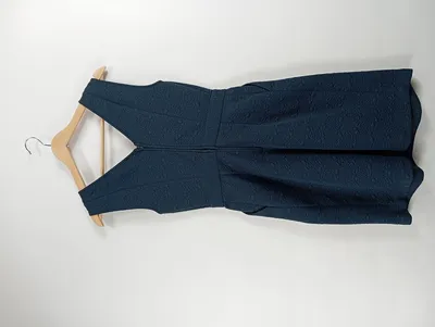 NAF NAF Etuikleid Damen Blau Gr. 34 XS Florales Muster Festlich