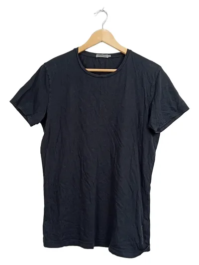 Calvin Klein Damen T-Shirt Schwarz Gr. 38 M Basic Baumwolle Kurzarm