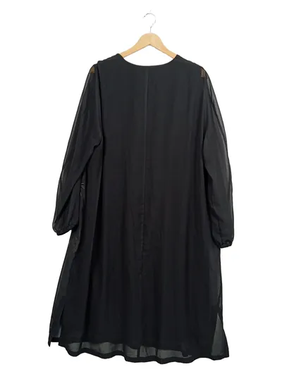 Ulla Popken Blusenkleid Tunikakleid Schwarz Blumenmuster Gr. 46 Elegant