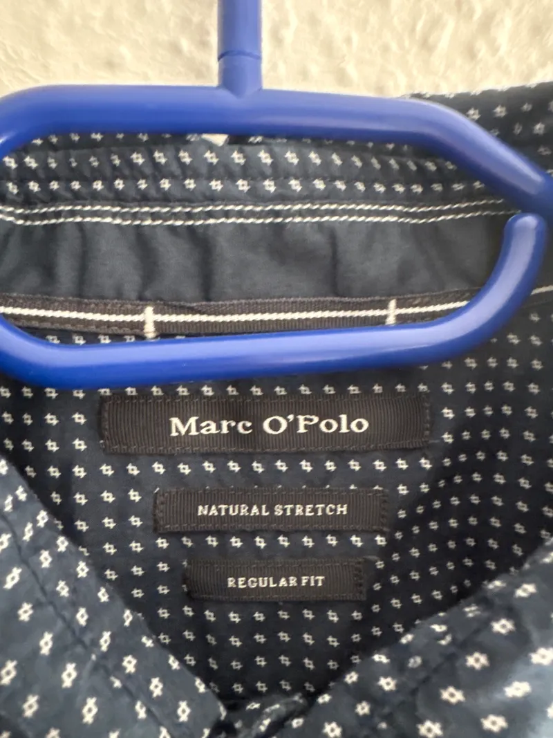 Marc O'Polo Herren Business Hemd Langarm Blau Gepunktet Gr. L 3