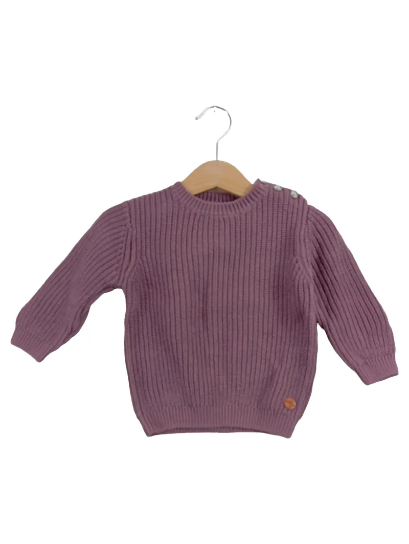 Babyface Pullover Kinder Gr. 80 Lila Rippstrick Baumwolle Basic 1