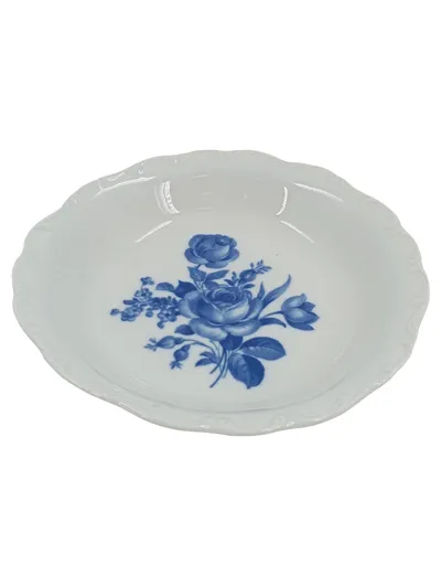 Schumann Arzberg Dekoschale Porzellan Weiß Rosenmotiv 20cm