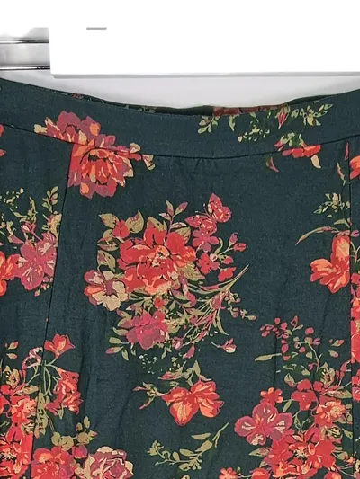 Anna Field Damen Faltenrock Blumenmuster Midirock Grün Gr. 40