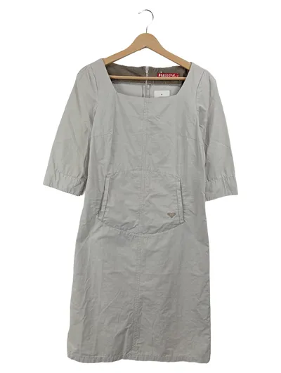 Roxy Damen Freizeitkleid Gr. 38 Grau Midikleid Baumwoll-Mix