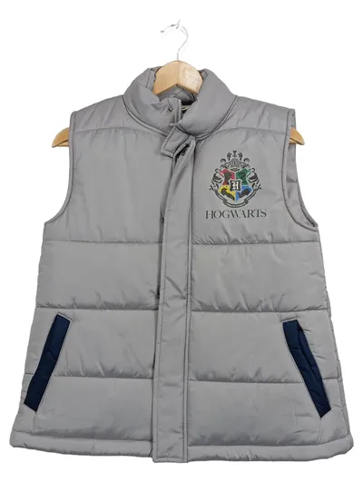 Harry Potter Steppweste Hogwarts Wappen Grau Kinder Gr. 158, 164