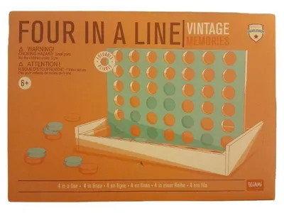 Legami Four in a Line Brettspiel Holz Vintage ab 6 Jahre Strategiespiel für 2