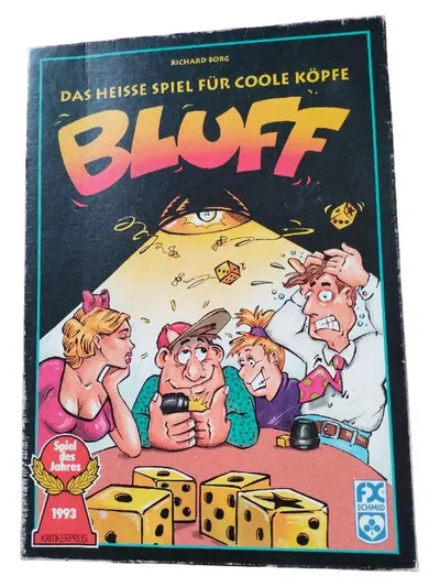 Bluff Würfelspiel Richard Borg FX Schmid Spiel des Jahres 1993 Brettspiel