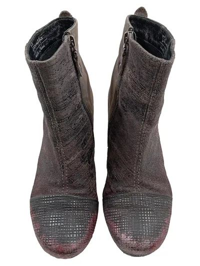 Maciejka Damen Stiefeletten Leder Braun Gr. 36 Bohemian Reißverschluss