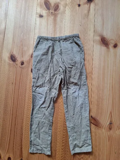 NEXT Stoffhose Kinder Gr. 110 Beige Leinen Baumwolle Casual