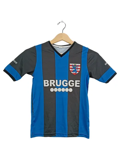FC Brügge Fußball Trikot Kinder Gr. 128 Blau Gestreift Kurzarm