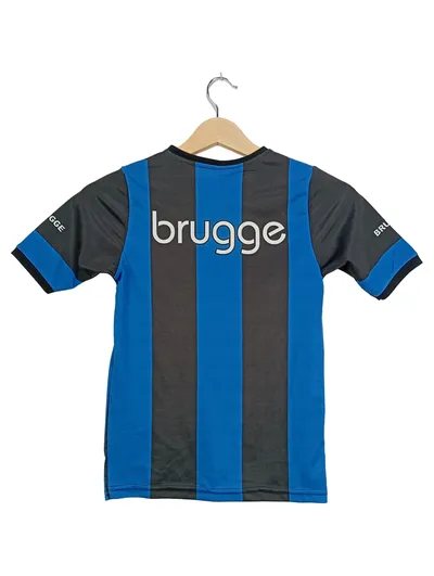 FC Brügge Fußball Trikot Kinder Gr. 128 Blau Gestreift Kurzarm