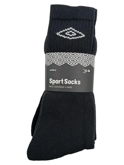 Umbro Sport Strümpfe 4 Paar Herren Socken Schwarz Größe 43-46 Sportlich