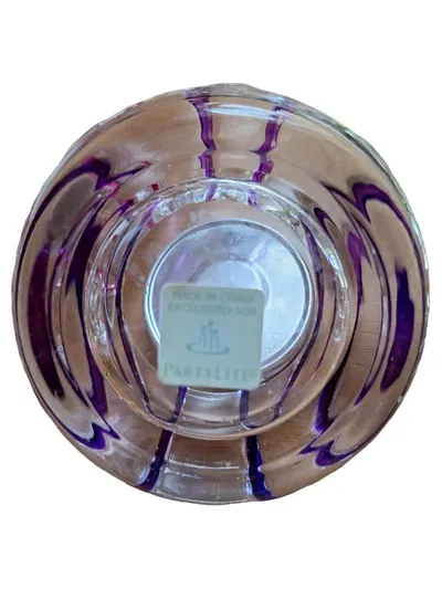 PartyLite Teelichthalter Bonbon Set Glas Transparent Gestreift 3er Set