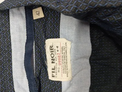 FIL NOIR Freizeithemd Herren Gr. 42 XL Blau Geometrisch Langarm