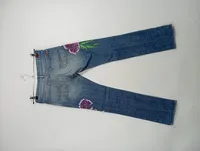7 For All Mankind Damen Jeans Straight Leg 38 Blau Stickerei Papagei Berlin 3