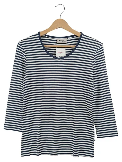 REDGREEN Damen Langarmshirt Gestreift Maritim Mehrfarbig Gr. 38 M