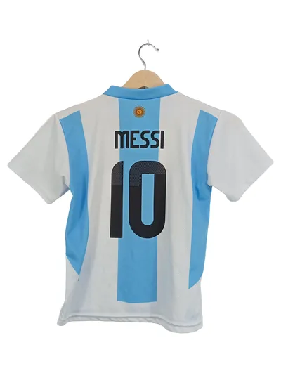 Argentinien Fußball Trikot Kinder Gr. 122 Messi 10 Blau Weiß Sportlich