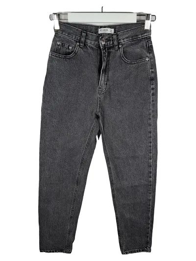 Pull&Bear Mom Jeans Damen Gr. 34/XS Grau High Waist Denim