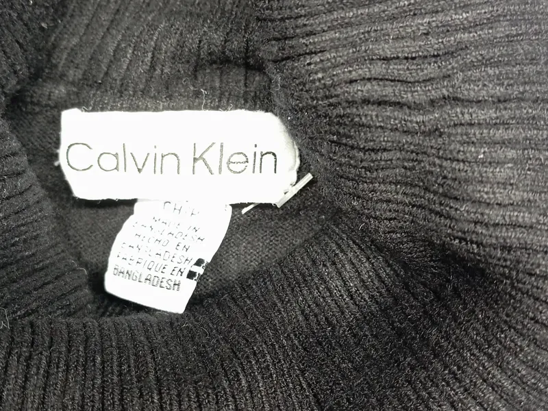 Calvin Klein Damen Rollkragenpullover Schwarz Gr. 36 S Viskose Klassisch 2