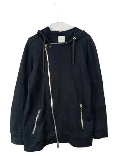 Jack & Jones Premium Herren Sweatjacke Asymmetrisch Schwarz Gr. S