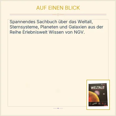 Weltall Sternsysteme Planeten Galaxien NGV Erlebniswelt Wissen Sachbuch