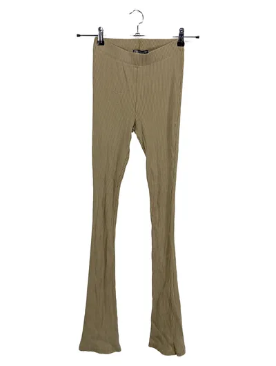 Zara Damen Cordhose Schlaghose Beige Rippstrick Gr. 38 M