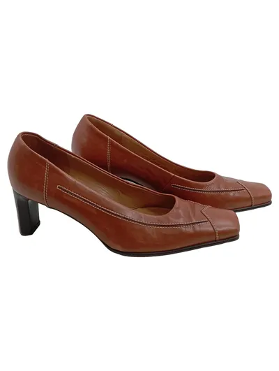 Gabor Pumps Damen Braun Leder Klassisch Gr. 38
