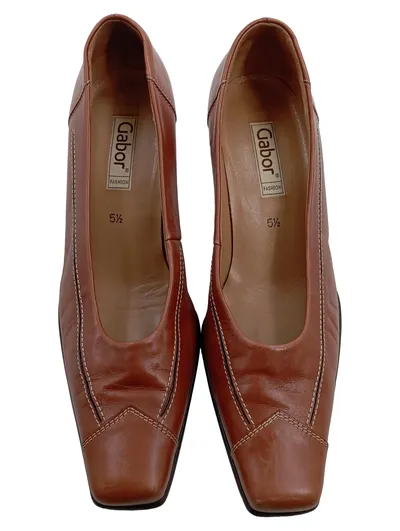 Gabor Pumps Damen Braun Leder Klassisch Gr. 38