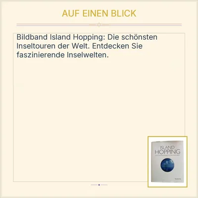 Island Hopping Die schönsten Inseltouren der Welt Bildband Kunth Verlag
