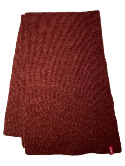 Levi's Schal Strickschal Winterschal Bordeaux Rot Meliert 179cm Unisex