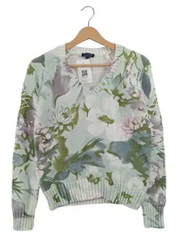 Bloomings Damen Pullover Gr. 38 M Mehrfarbig Blumenmuster Casual Baumwolle 1