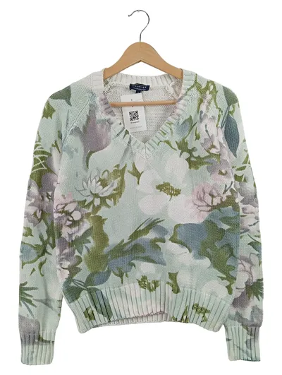 Bloomings Damen Pullover Gr. 38 M Mehrfarbig Blumenmuster Casual Baumwolle