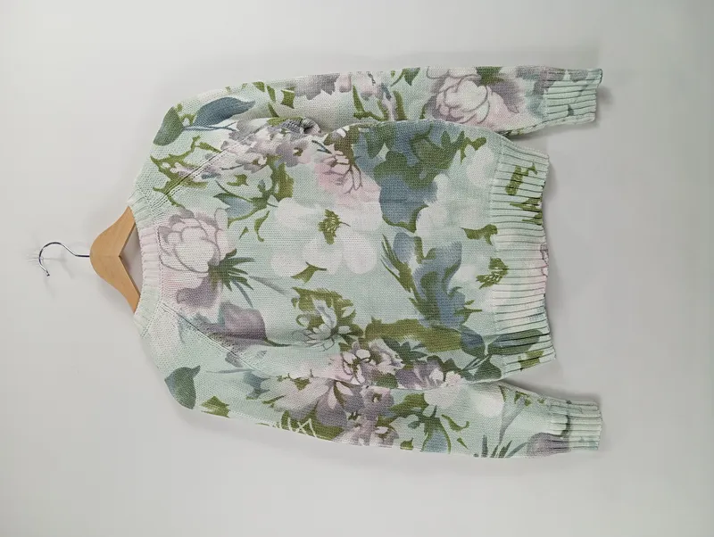 Bloomings Damen Pullover Gr. 38 M Mehrfarbig Blumenmuster Casual Baumwolle 2