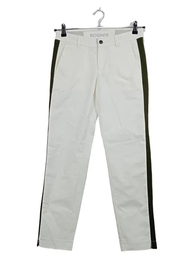 Bogner Damen Stoffhose Weiß Gr. 34 W26 XS Sportlich Seitenstreifen