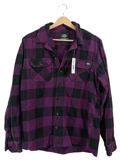Dickies Herren Freizeithemd Flanellhemd Kariert Lila Gr. 50 L Baumwolle