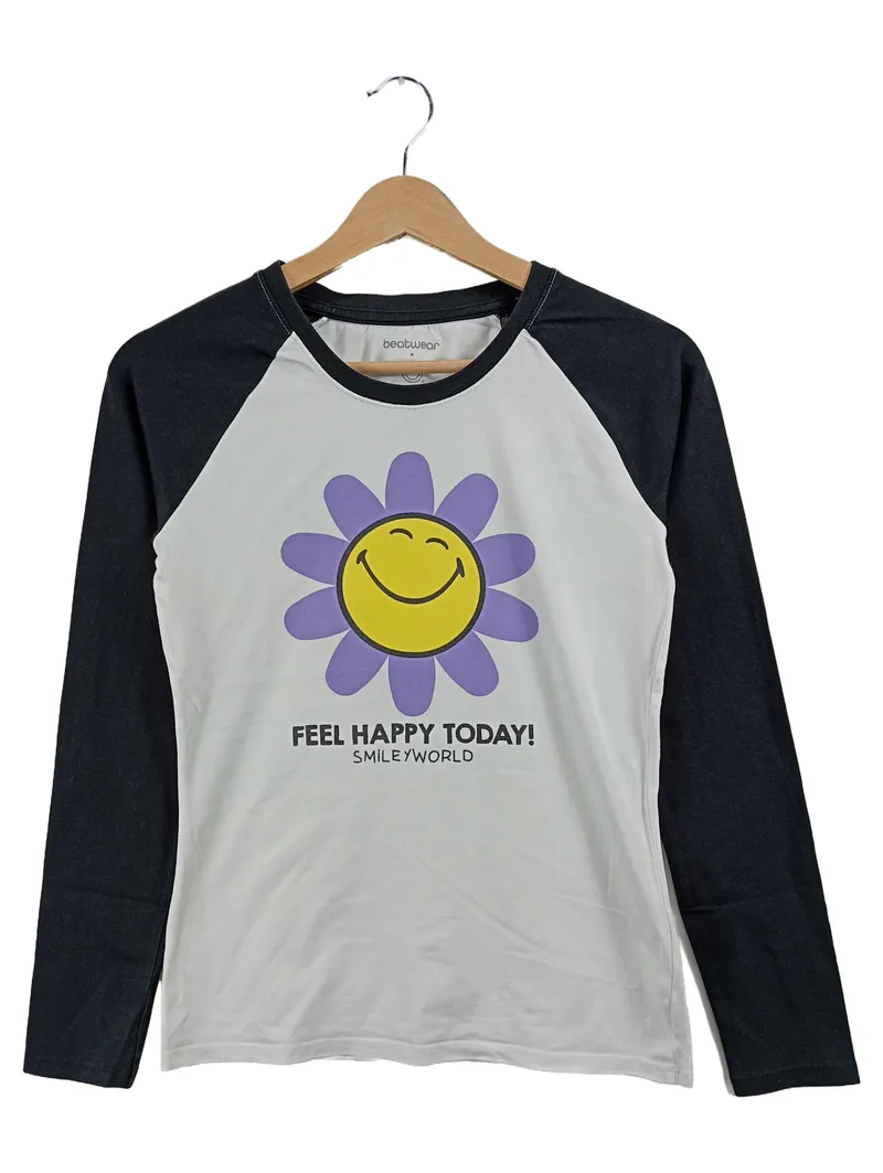 beatwear Smileyworld Kinder Langarmshirt Gr. 158 Weiß Blume 1