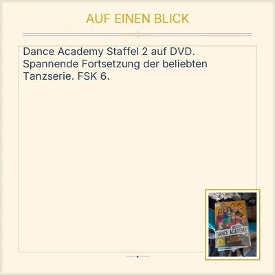 Dance Academy Staffel 2 DVD Serie FSK 6 Universal