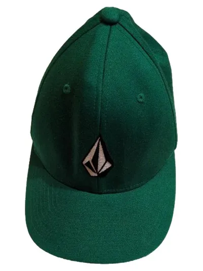 Volcom Full Stone Flexfit Cap Herren M Grün Basecap Mütze Sportlich Logo
