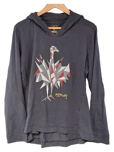 Engelbert Strauss Kapuzenpullover Damen Gr. 42, XL Schwarz Vogel-Print Casual