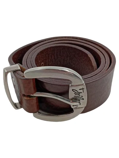 Difter Herren Gürtel Leder Braun Gr. 36, 90 Breite 4 cm Casual