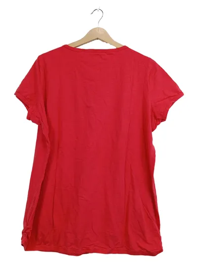 s'questo Damen T-Shirt Rot Gr. 42 Casual Kurzarm Knopfleiste